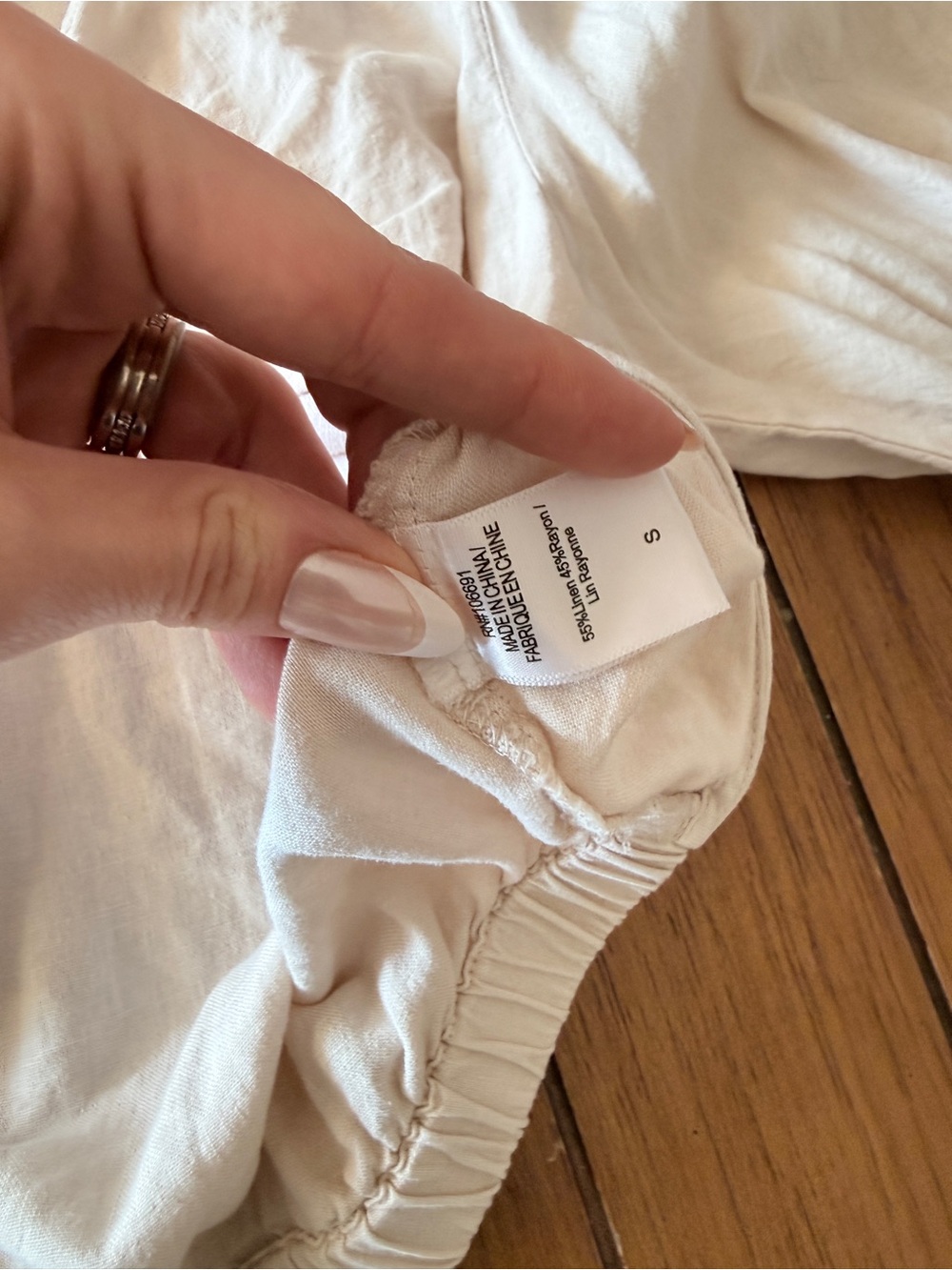 YFB Young Fabulous & Broke Cream Linen Blend Knot Front Crop Top Small - Picture 7 of 7